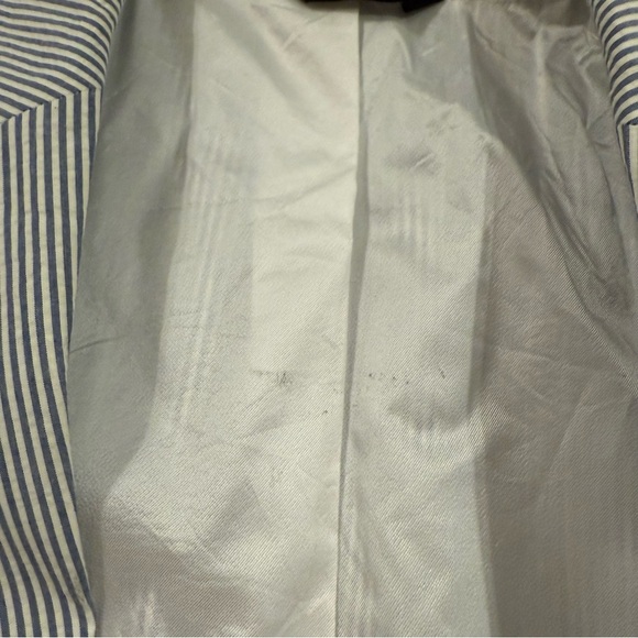 Jos A Bank Men 46 R Stays Cool Seersucker Blue Stripe Blazer Suit Jacket Preppy - Picture 9 of 12
